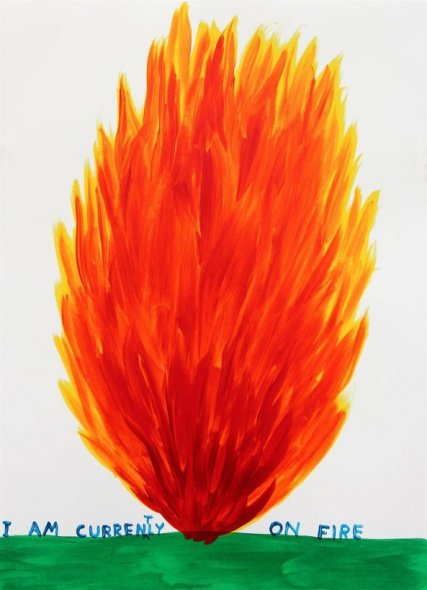 I Am Currently on Fire Print by David Shrigley