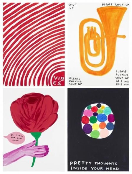 Matching Number set of 4 Print by David Shrigley